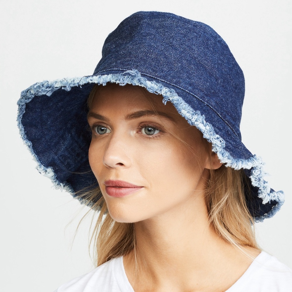 Hat Attack Denim Frayed Edge Crusher Hat